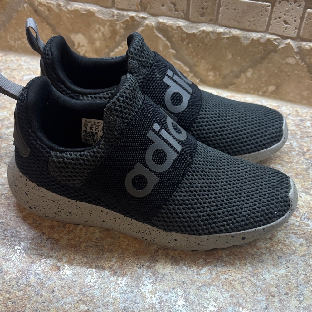 Adidas Kids Black and Gray Sneakers